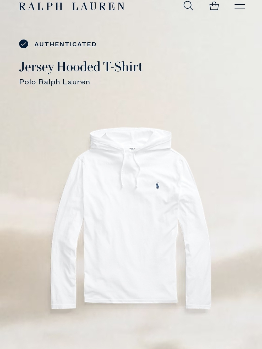 Polo by Ralph Lauren White Long-Sleeve Jersey Hooded Tee